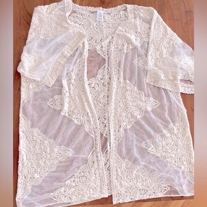 Semi Sheer Lace Layering Top